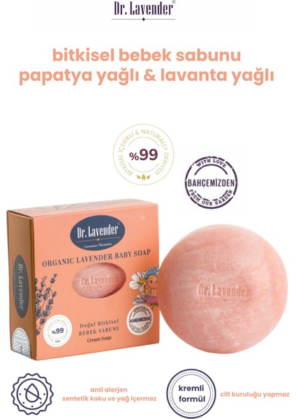 3 Adet Bitkisel Bebek Sabunu 100 gr Lavanta Yağı Uyku Verici Bebek Sabunu