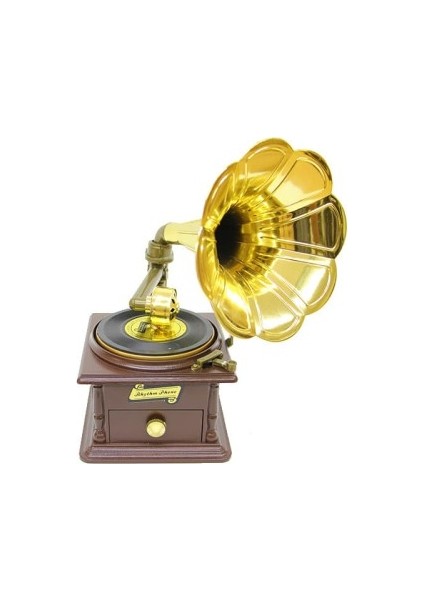Kurmalı Gramofon Müzik Kutusu