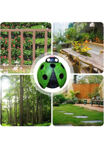 Solar Ladybug Bahçe Dekoru Dış Mekan Işıkları Su Geçirmez LED Bahçe Veranda Peyzaj A (Yurt Dışından)