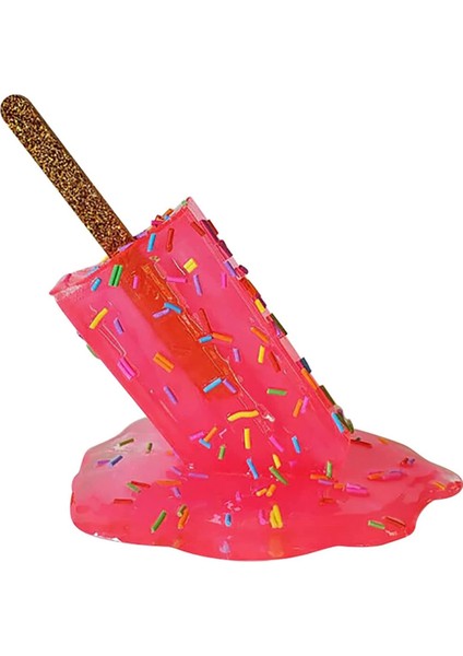 Eriyen Popsicle Heykeli, Dondurma Reçine Süslemeleri, Yaz Serin Lolipop El Sanatları, Plaj Serinliği, B (Yurt Dışından)