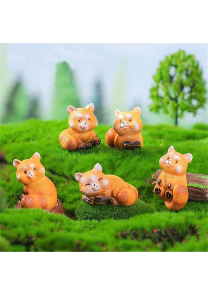 Minyatür Küçük Rakun Figürleri 1 Inç Karikatür Mini Kırmızı Panda Figürleri Seti Sevimli Reçine Hayvan Pasta Süsleri (Yurt Dışından) fiyatları