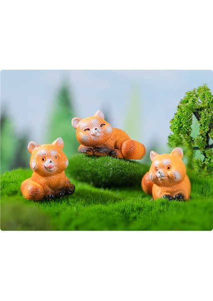 Minyatür Küçük Rakun Figürleri 1 Inç Karikatür Mini Kırmızı Panda Figürleri Seti Sevimli Reçine Hayvan Pasta Süsleri (Yurt Dışından) modelleri