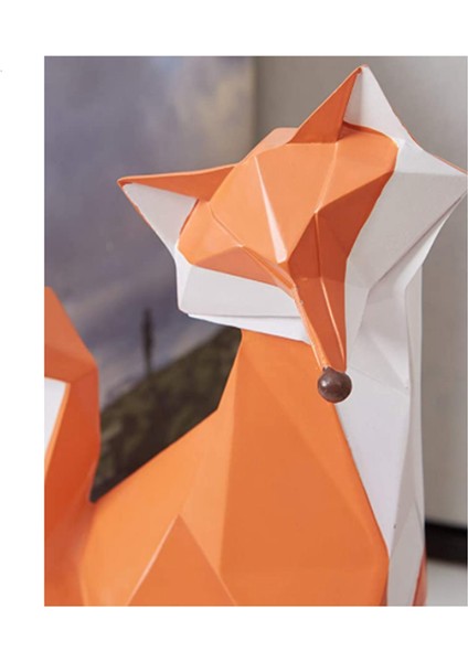 Tilki Heykeli Heykeli Geometrik Hayvan Dekoru Ev Hediyeleri Hediyelik Eşyalar Hediye Kutusu Polireçine Dekorasyon 20X7X16CM (Yurt Dışından) fırsatları