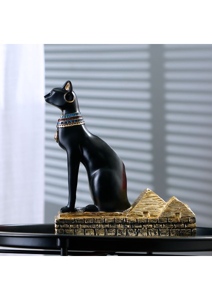 Reçine Mısır Kedi Tanrı Köpek Heykelleri Hayvan Şişe Tutucu Tanrıça Dekoratif Heykel Heykeller Şarap Rafı (Yurt Dışından)