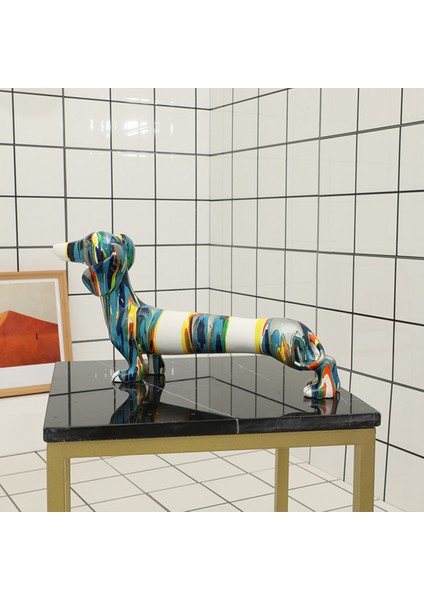 Reçine El Sanatları Hayvan Karikatür Dachshund Köpek Modern Ev Mobilyası Giriş Yatak Odası Dekorasyonu (Yurt Dışından)