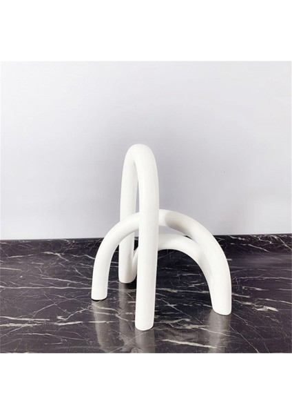 Modern Minimalist Geometrik Sanat Çizgi Yay Dekor Reçine El Sanatları Düzensiz Alışveriş Merkezi Oturma Odası Masaüstü Süsleme-Beyaz (Yurt Dışından) fırsatları