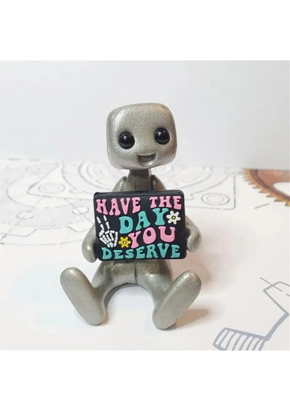 Zihinsel Sağlığınız Önemlidir Robot Figür Reçine Sanat Oyuncağı Kawaii Masa Arkadaşı C (Yurt Dışından)