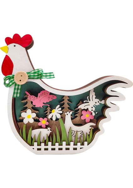 Paskalya Temalı Ahşap El Sanatları Renkli El Sanatları Süslemeleri Chick White (Yurt Dışından)