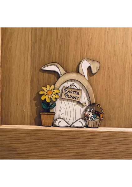 Karikatür Ahşap Mini Kendin Yap Kapı Peri Masalı Kapı Dekorasyonu Bahçe Avlu Dekoru El Sanatları Süsleme 2 (Yurt Dışından)