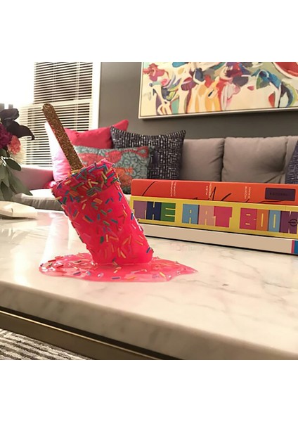 Eriyen Popsicle Heykeli Dondurma Reçine Süslemeleri Ev Dekorasyonu El Sanatları Yaz Için Serin Dekorasyon Hediye, D (Yurt Dışından) modelleri