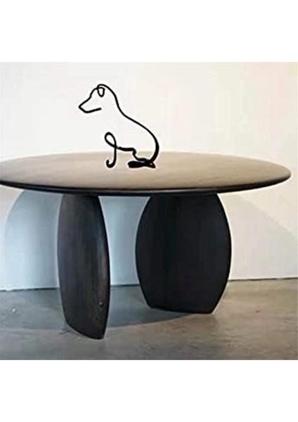 Köpek Minimalist Sanat Heykeli, Kişiselleştirilmiş Metal Çizgi El Sanatları - Oturma Odası, Ev Ofisi, Masa, Duvar Dekoru Için Heykel (Yurt Dışından)