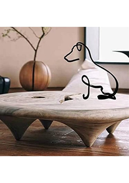 Köpek Minimalist Sanat Heykeli, Kişiselleştirilmiş Metal Çizgi El Sanatları - Oturma Odası, Ev Ofisi, Masa, Duvar Dekoru Için Heykel (Yurt Dışından)