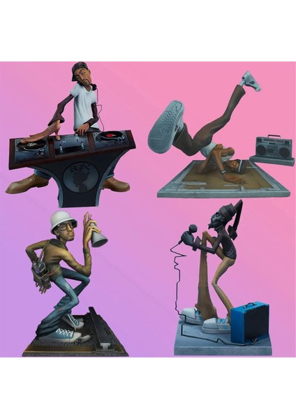 1 Adet Yeni Hip Hop Elemanları Heykeli Sanatçı Heykeli Reçine B (Yurt Dışından)
