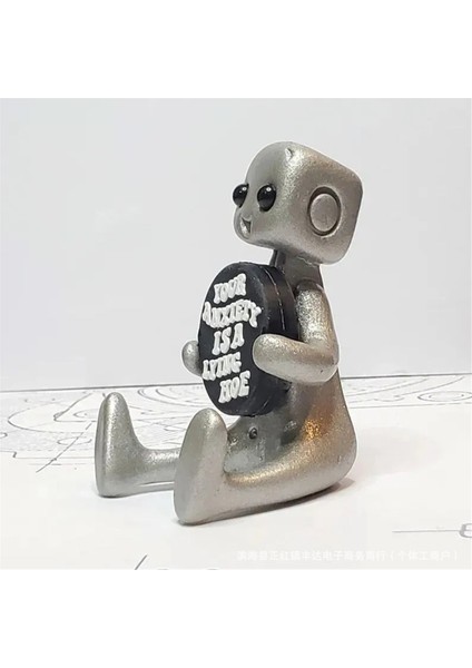 Sevimli Robot Heykeli, Ilham Verici Eğlenceli Ofis Dekorasyonu, Masaüstü Dekorasyonu Için Uygun Komik Resim (3 Adet) (Yurt Dışından)