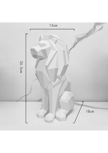 1 Adet Aslan Heykelleri Geometrik Heykel Süslemeleri Iskandinav Ev Dekoru Reçine El Sanatları Oda Modeli B (Yurt Dışından)