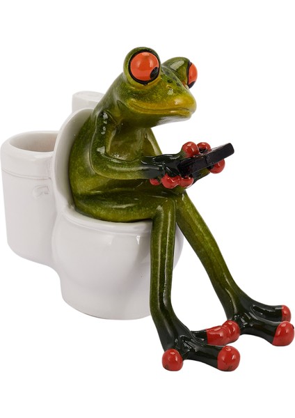 3D Kurbağa Heykel Bebek Figürleri Kawaii El Sanatları Oturma Tuvalet Süsleri Ev Dekoru Reçine Aksesuarları (Yurt Dışından) indirimleri