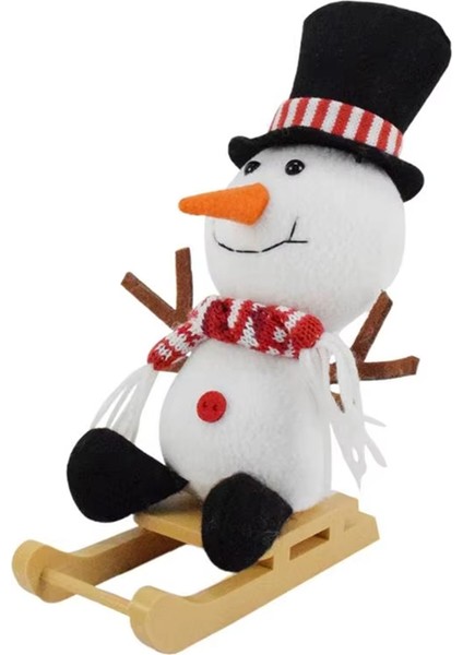 Kar Adamı Oyuncak Karikatür Minyatür Kızak Üzerindeki Kar Adamı Bebek Yumuşak Noel Oyuncak Parti Malzemeleri Tatil Için Koleksiyonluk Bebekler (Yurt Dışından)