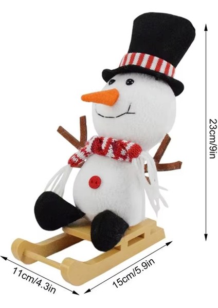 Kar Adamı Oyuncak Karikatür Minyatür Kızak Üzerindeki Kar Adamı Bebek Yumuşak Noel Oyuncak Parti Malzemeleri Tatil Için Koleksiyonluk Bebekler (Yurt Dışından)