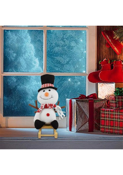 Kar Adamı Oyuncak Karikatür Minyatür Kızak Üzerindeki Kar Adamı Bebek Yumuşak Noel Oyuncak Parti Malzemeleri Tatil Için Koleksiyonluk Bebekler (Yurt Dışından)