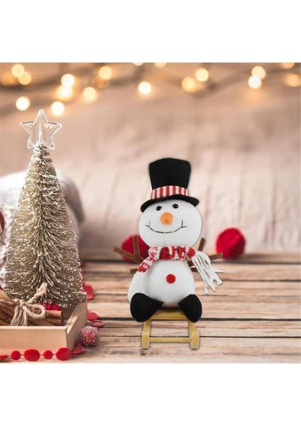 Kar Adamı Oyuncak Karikatür Minyatür Kızak Üzerindeki Kar Adamı Bebek Yumuşak Noel Oyuncak Parti Malzemeleri Tatil Için Koleksiyonluk Bebekler (Yurt Dışından)