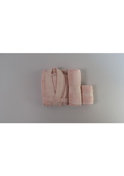 Ap Bambu Bornozlu Aıle Setı Blush-Ekru - Aıle Setı
