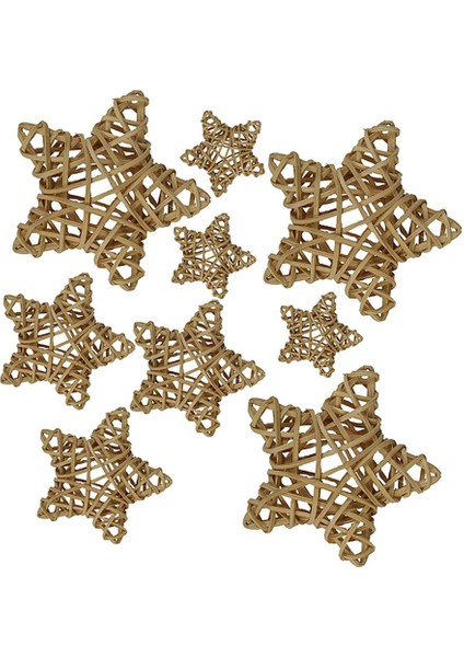 9 Doğal Rattan Hasır Düğün Partisi Süsü 3 Boyut (Yurt Dışından)