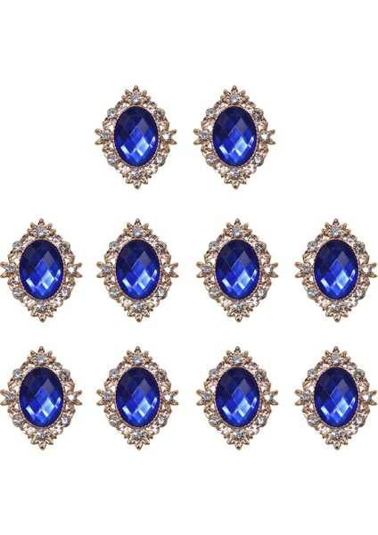 10 Kristal Şonlar Düğme Düğün Takı Telefon Dekorları 30X25MM (Yurt Dışından)