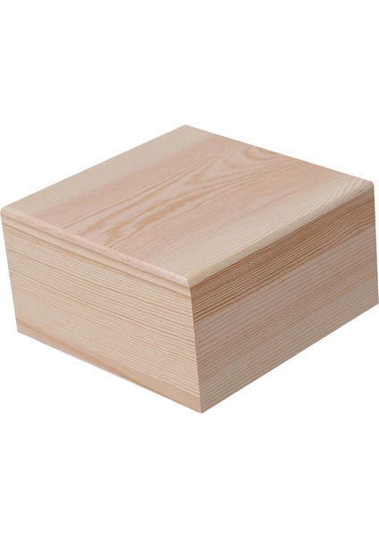 Ahşap Saklama Kutusu Kapaklı Hatıra Kutusu Konteyner Kare Organizatör Kutusu Dıy Hediye 15CMX15CMX8CM (Yurt Dışından)
