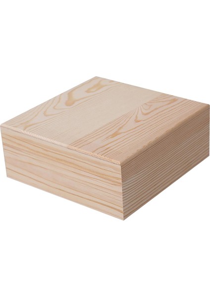 Ahşap Saklama Kutusu Kapaklı Hatıra Kutusu Konteyner Kare Organizatör Kutusu Dıy Hediye 20CMX20CMX8CM (Yurt Dışından)