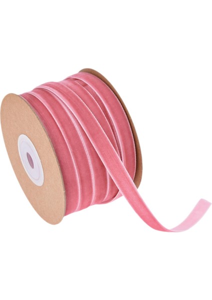 Hediye Paketleme Dekorasyonu Saç Fiyonkları Gelin Buketi Pembe Için 1cm Genişliğinde Kadife Kurdele (Yurt Dışından)