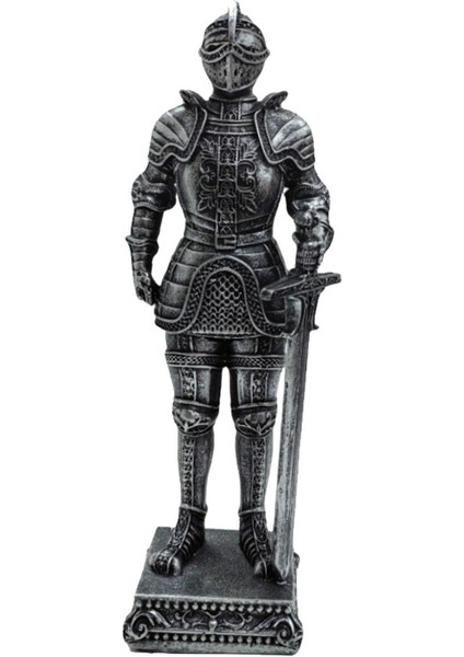 Ortaçağ Şövalye Heykeli Kapalı Reçine El Sanatları Vintage Sanat Koleksiyonu Hediyeler Reçine Argent (Yurt Dışından)