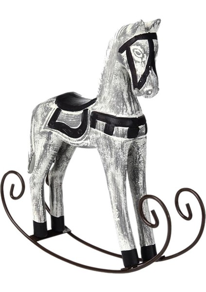 I Ahşap Sallanan At Süsleri Vintage Çalışma Gri (Yurt Dışından)