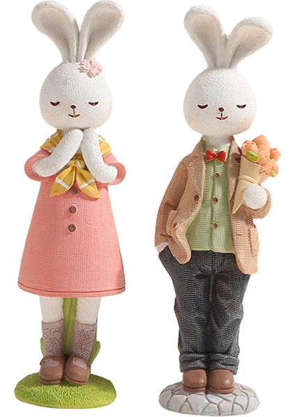 2 Paskalya Çift Tavşan Figürleri Oturma Odası Için Paskalya Dekoru A (Yurt Dışından) fırsatları