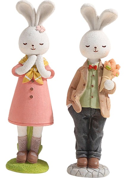 2 Paskalya Çift Tavşan Figürleri Oturma Odası Için Paskalya Dekoru A (Yurt Dışından) indirimleri