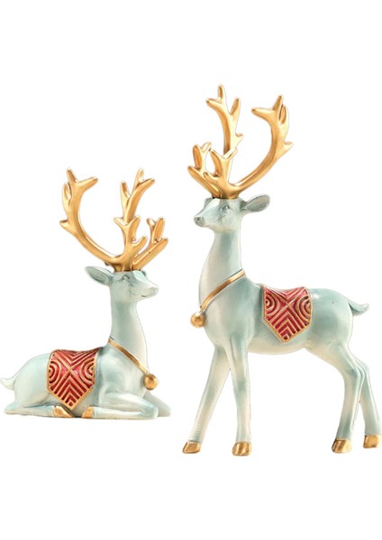 2 Geyik Figürleri Dekor Masaüstü Noel Partisi Cadılar I Mavi Için (Yurt Dışından) modelleri