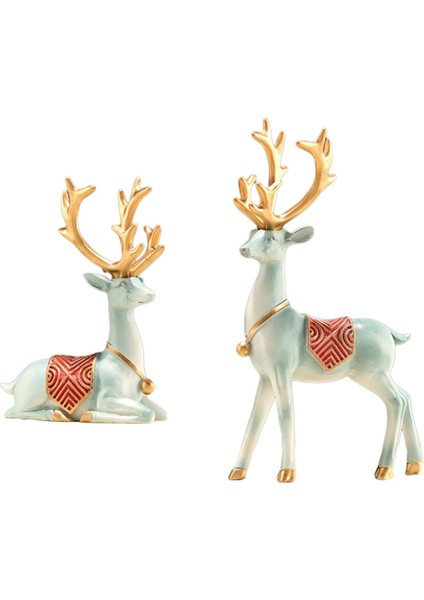 2 Geyik Figürleri Dekor Masaüstü Noel Partisi Cadılar I Mavi Için (Yurt Dışından) fırsatları