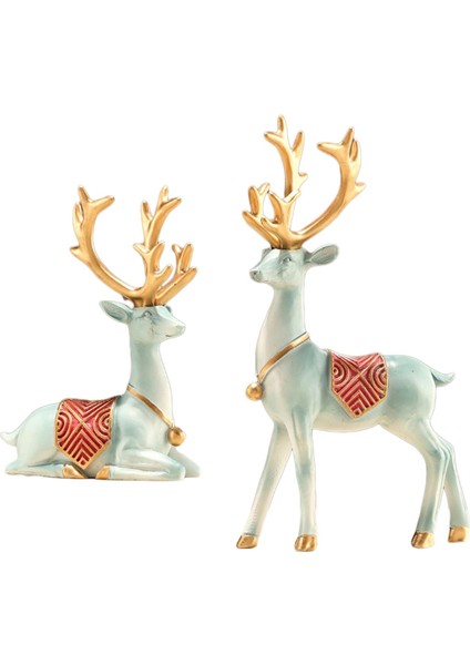 2 Geyik Figürleri Dekor Masaüstü Noel Partisi Cadılar I Mavi Için (Yurt Dışından) indirimleri