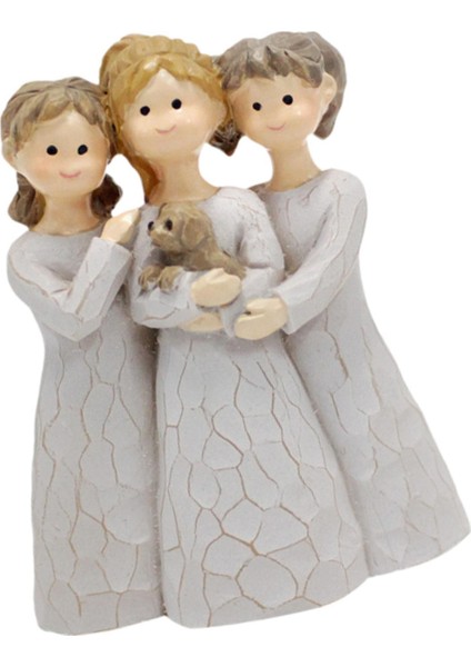 Melek Kızkardeşler Heykelcik Reçine Arkadaşlar Heykeli Iç Mekan Balkon Rafı Için (Yurt Dışından)