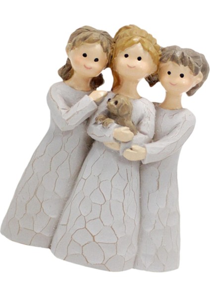 Melek Kızkardeşler Heykelcik Reçine Arkadaşlar Heykeli Iç Mekan Balkon Rafı Için (Yurt Dışından) fiyatları