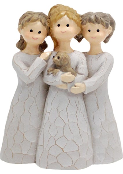 Melek Kızkardeşler Heykelcik Reçine Arkadaşlar Heykeli Iç Mekan Balkon Rafı Için (Yurt Dışından) fırsatları