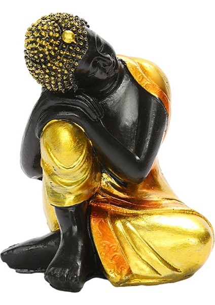 Oturan Buda Heykeli Meditasyon Heykelcik Üstü Sağa Doğru (Yurt Dışından)