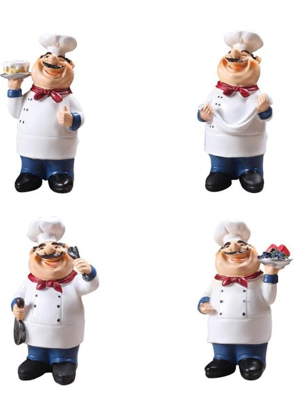 Reçine Zanaat Figürin Süsü Büyüleyici ve Nazikçe Gülümseyen Yüz 4 Adet Set (Yurt Dışından)