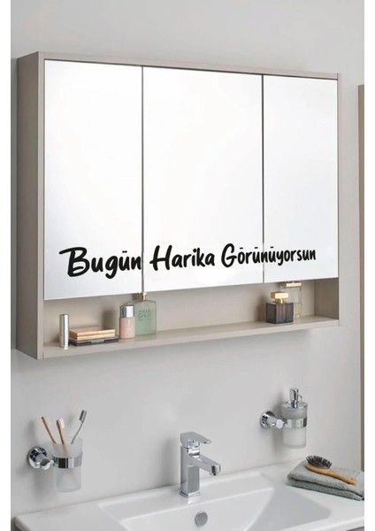 Dekoratif Ayna Sticker Bugün Harika Görünüyorsun Yazısı Motivasyon Cam Sticker fırsatları