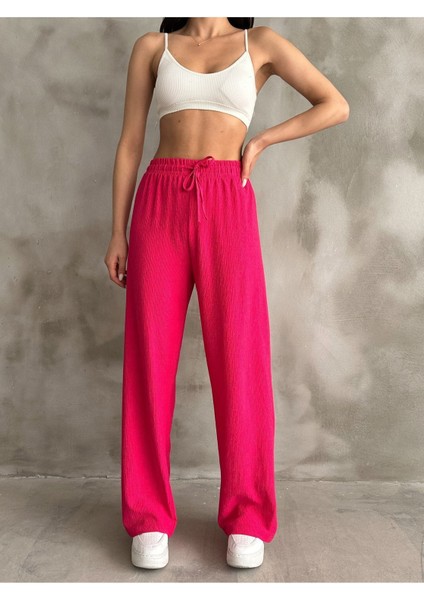 Kadın Beli Lastikli Palazzo Pantolon