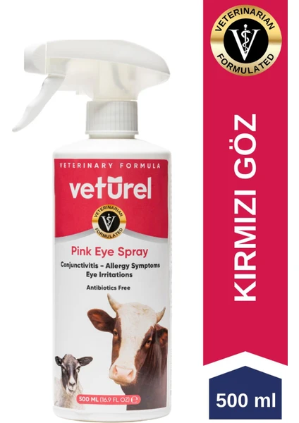 Pink Eye Göz Bakım Spreyi 500ml İnek Koyun Çiftlik Göz Kızarıklığı Kırmızı Göz Damlası