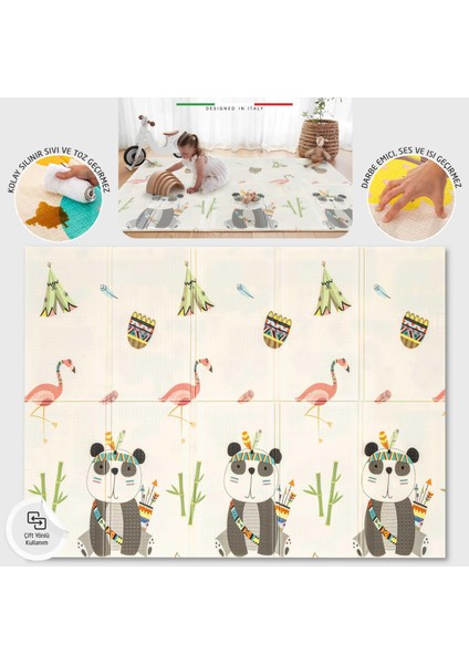 Panda Katlanabilir Oyun Matı Oyun Halısı 150X200X1 cm XFD117 Panda