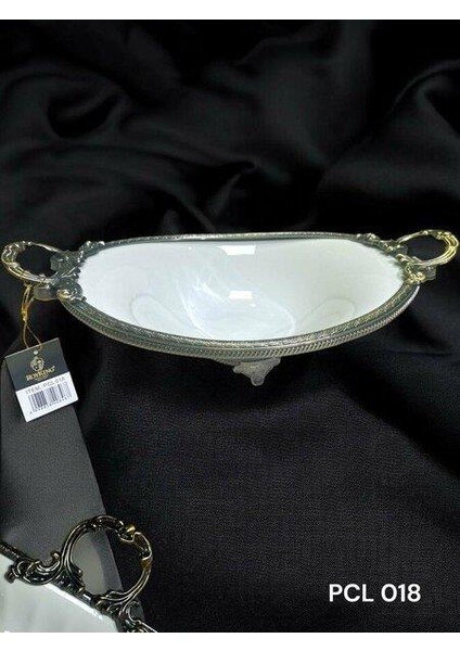 Royking Elegance Oval Sunum Tabak Antique 40 cm Pcl 018