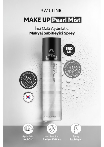 Inci Özlü Aydınlatıcı Etkili Makyaj Sabitleyici Sprey Make Up Pearl Mist 150 ml