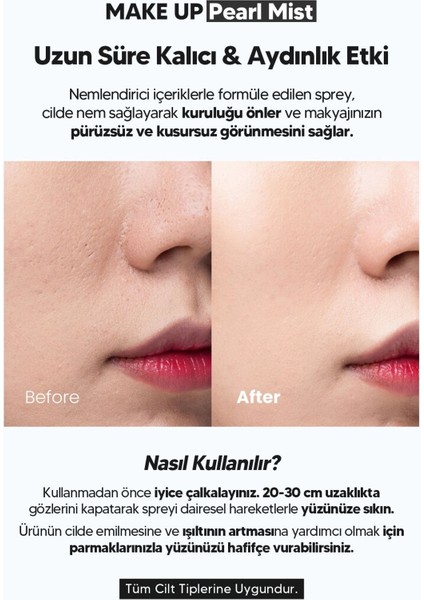 Inci Özlü Aydınlatıcı Etkili Makyaj Sabitleyici Sprey Make Up Pearl Mist 150 ml