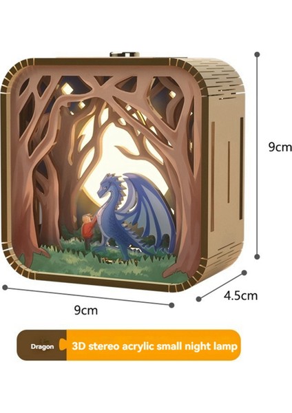 Gece Lambası Hediyeleri El Dokunuşu Karikatür Kendin Yap Ahşap Stereo Atmosfer Işıkları Mezuniyet Sezonu Savaşçısı - Ejderha (Yurt Dışından)